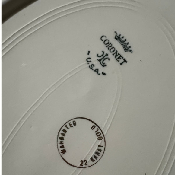 Vintage 22 Karat Gold Serving Tray Lid Dish Salt Pepper Shakers GLAM MidCentury - Picture 13 of 14